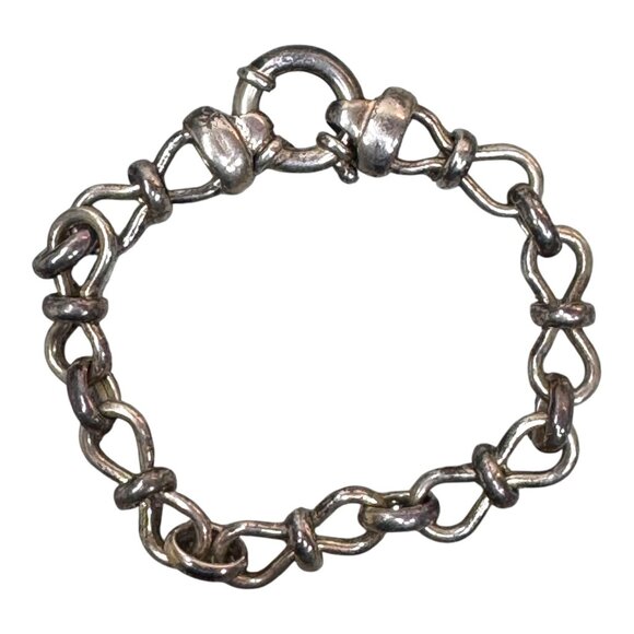 Vintage Estate Sterling Silver 925 Horseshoe Horse Bit Link Chain Bracelet 26.5g - Picture 1 of 4